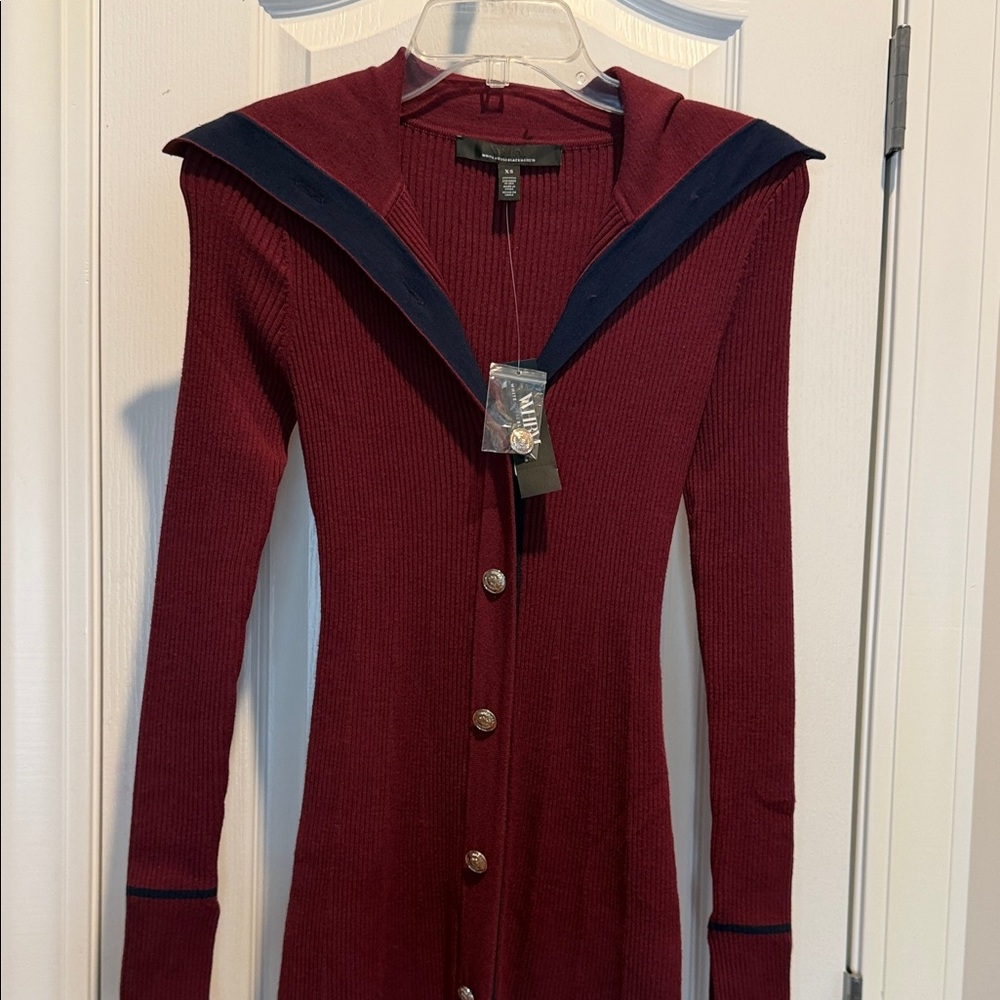 Elegant Button-Down Midi sweater Dress